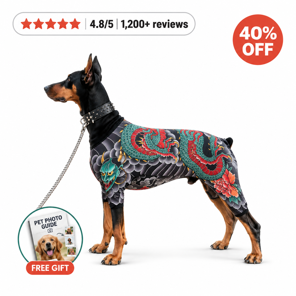 Dragon Tattoo Pet Bodysuit